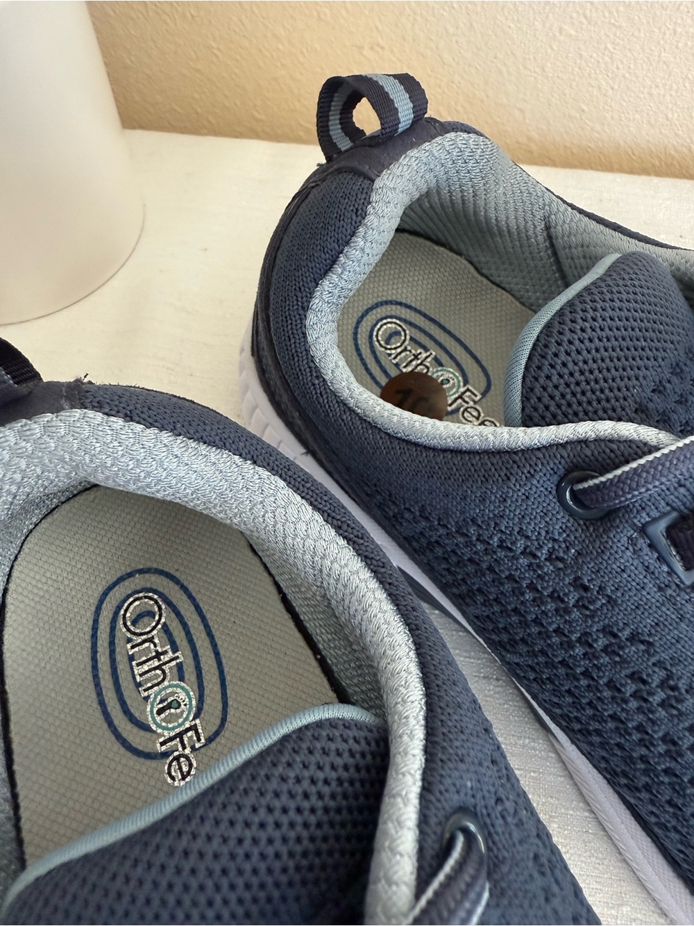 New OrthoFeet women’s Navy Knit Athletic Walking Shoes 992. - Picture 9 of 14